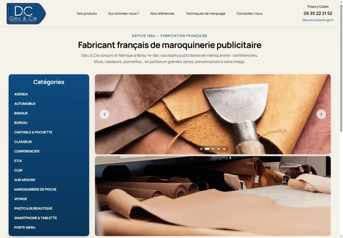 Homepage screenshot of Dieu et Cie