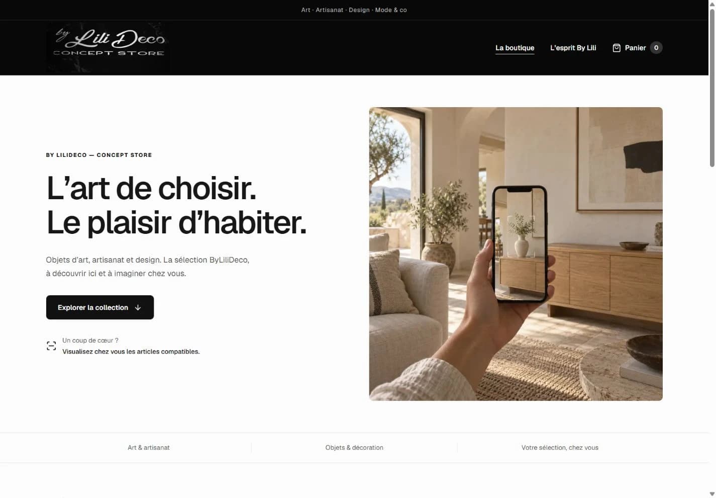 Homepage screenshot of LiliDecoAI